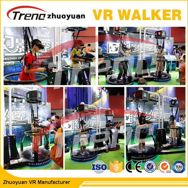 Black Virtual Reality Simulator VR Treadmill Trò chơi miễn phí Shooting Games For Trung tâm Mua sắm