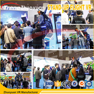 Funny Stand Up Chuyến bay VR Simulator Đen Với đèn LED cho siêu thị