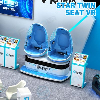 Màu xanh trắng Hai chỗ ngồi 9D VR Ride Cabin Rạp chiếu phim thực tế ảo cho công viên giải trí trẻ em