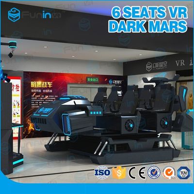 6 chỗ ngồi 3.8KW phiêu lưu thực tế ảo trò chơi máy / 9D năng động Vr Cinema