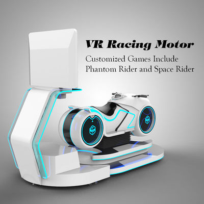 Giao diện nhiều người chơi màu trắng 220 V bắt mắt Car Driving Vr Simulator Motorcycle Racing với deepon E3