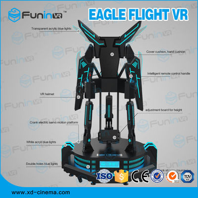 Một người chơi đứng lên chuyến bay VR Simulator Đen với đèn LED cho siêu thị