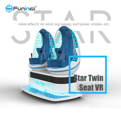 Blue + White 9D VR Simulator 2 chỗ ngồi với kính 3D Deepoon E3