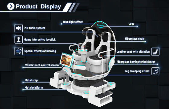 Thực tế ảo VR 9D Rạp chiếu phim Giá tại nhà máy Kính 3d vr 9d 2 Ghế 200kg VR Trò chơi giải trí 9d rạp chiếu phim simulador